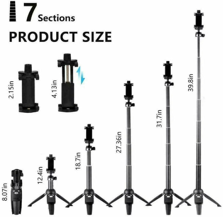 Selfie Stick Tripod 40 Bluetooth Remote Portable For IPhone And Android Phones