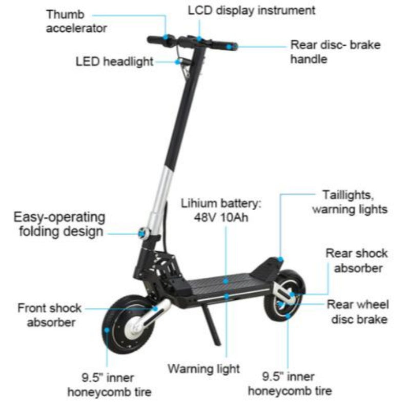 800W Foldable Electric Powerful Scooter From US Warehouse 40 Km 1 Hour High Speed Electric Scooter