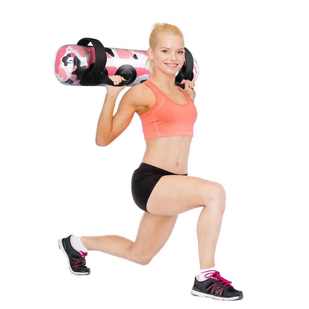 Workout Core Bag Weight Lifting Aqua Bag 33lbs Pink Camo