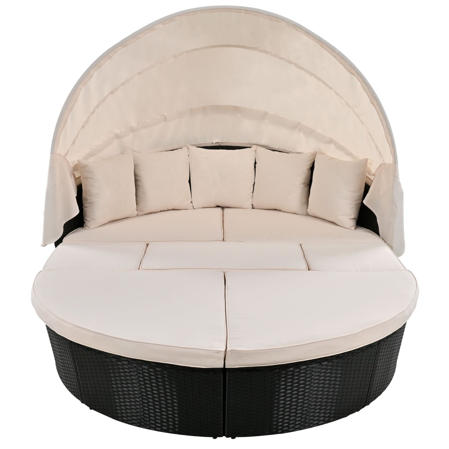 Circular Outdoor With Retractable Canopy Willow Bath Bed