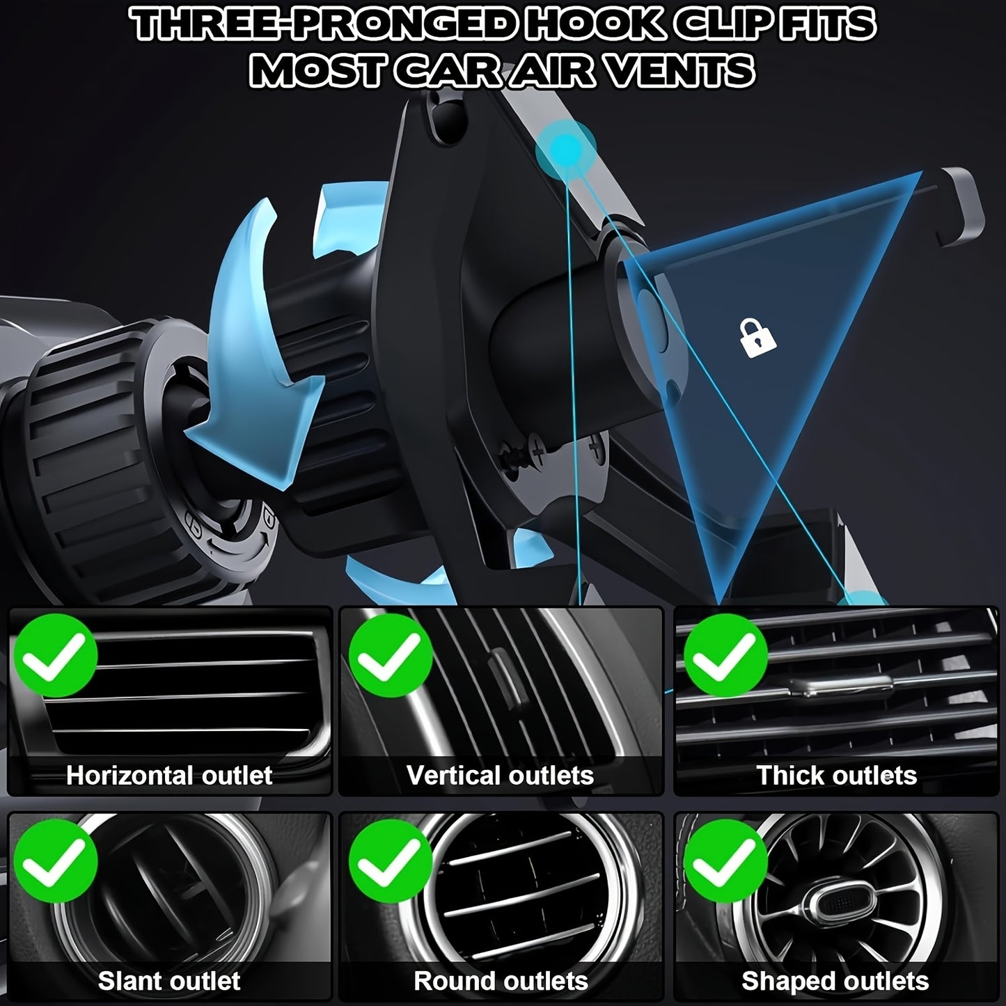Car Universal Mobile Phone Holder 15W Wireless Fast Charging 2 In 1 Automatic Rotating Magnetic Mobile Phone Holder Car Air Outlet Holder, Automatic Clamping Automatic Rotating 90 Air Outlet Holder