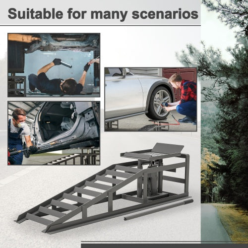 2 Pack Hydraulic Car Ramps 5T 11000lbs Low Profile Car Lift Service Ramps Truck Trailer Garage,Height Hydraulic Vehicle Ramps