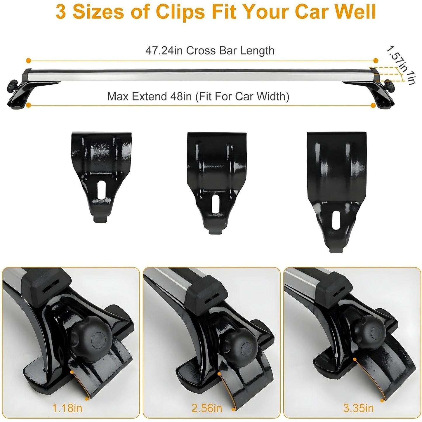 47.24 Inch Universal Roof Luggage Rack Crossbar Cargo Transport Vehicle Aluminum Crossbar Rack, Suitable For Most Trucks Without Roof Rails, Not Shipped On Weekends, Prohibited From Sale On Amazon