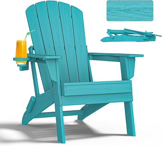 HDPE Folding Adirondack Cahirs With Cup Holder
