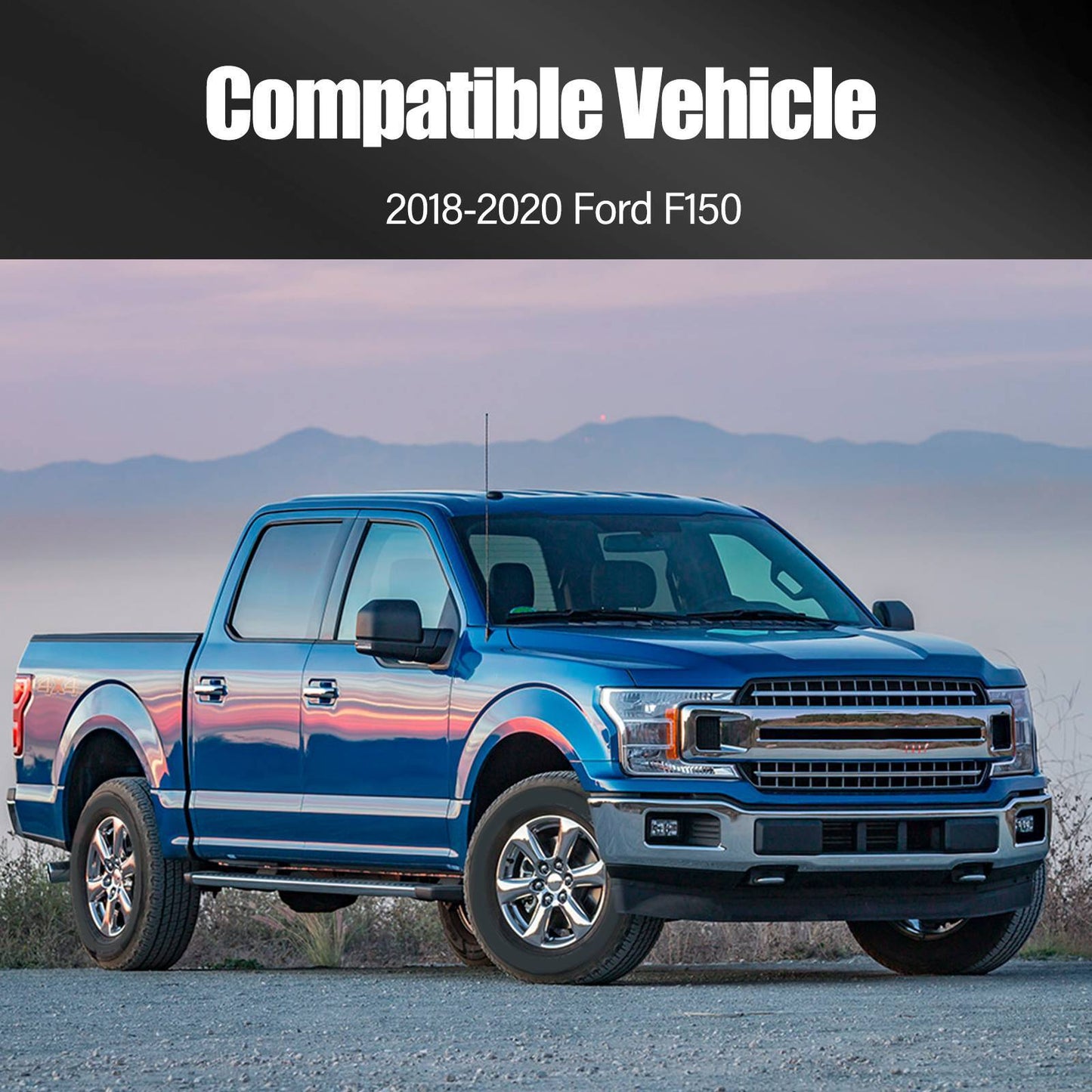 Premium Chrome Front Bumper For 2018-2020 Ford F-150 W Fog Light Holes