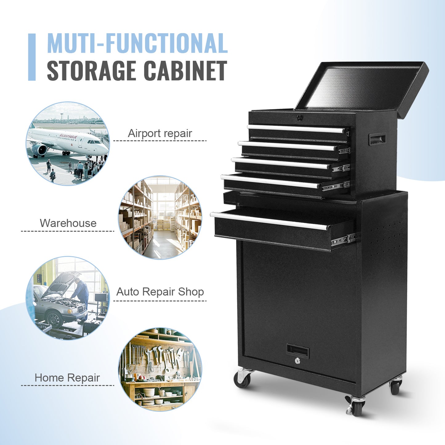Auto Repair Tool Cart, Combination Cart Tool Box, Mobile Iron Tool Cabinet For Workshop-It Is Forbidden To Sell On The Temu Platform