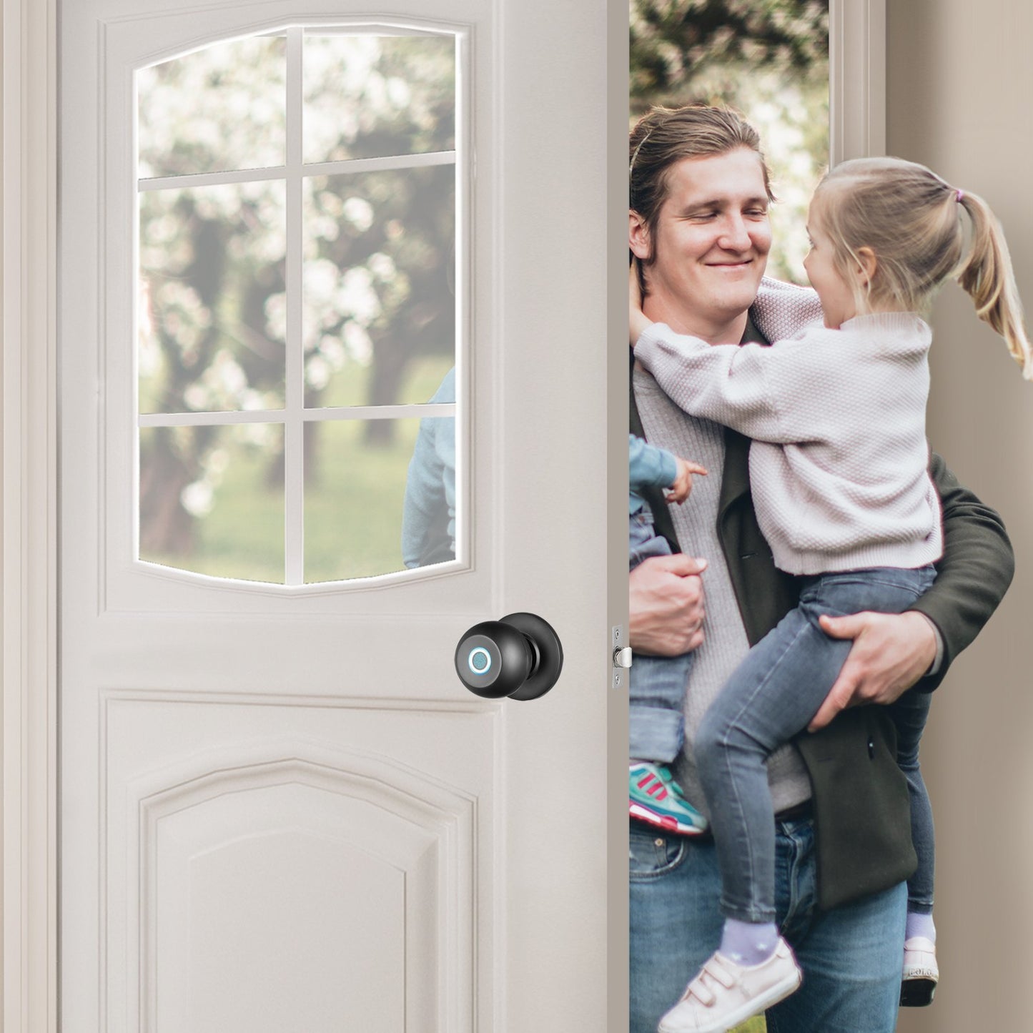 Smart Door Knob, Biometric Door Lock Bluetooth Smart Lock, Fingerprint Smart Lock With APP Control, Easy Installation Door Lock, For Home Bedrooms, Cloakroom, Hotels, Apartments Offices, Black