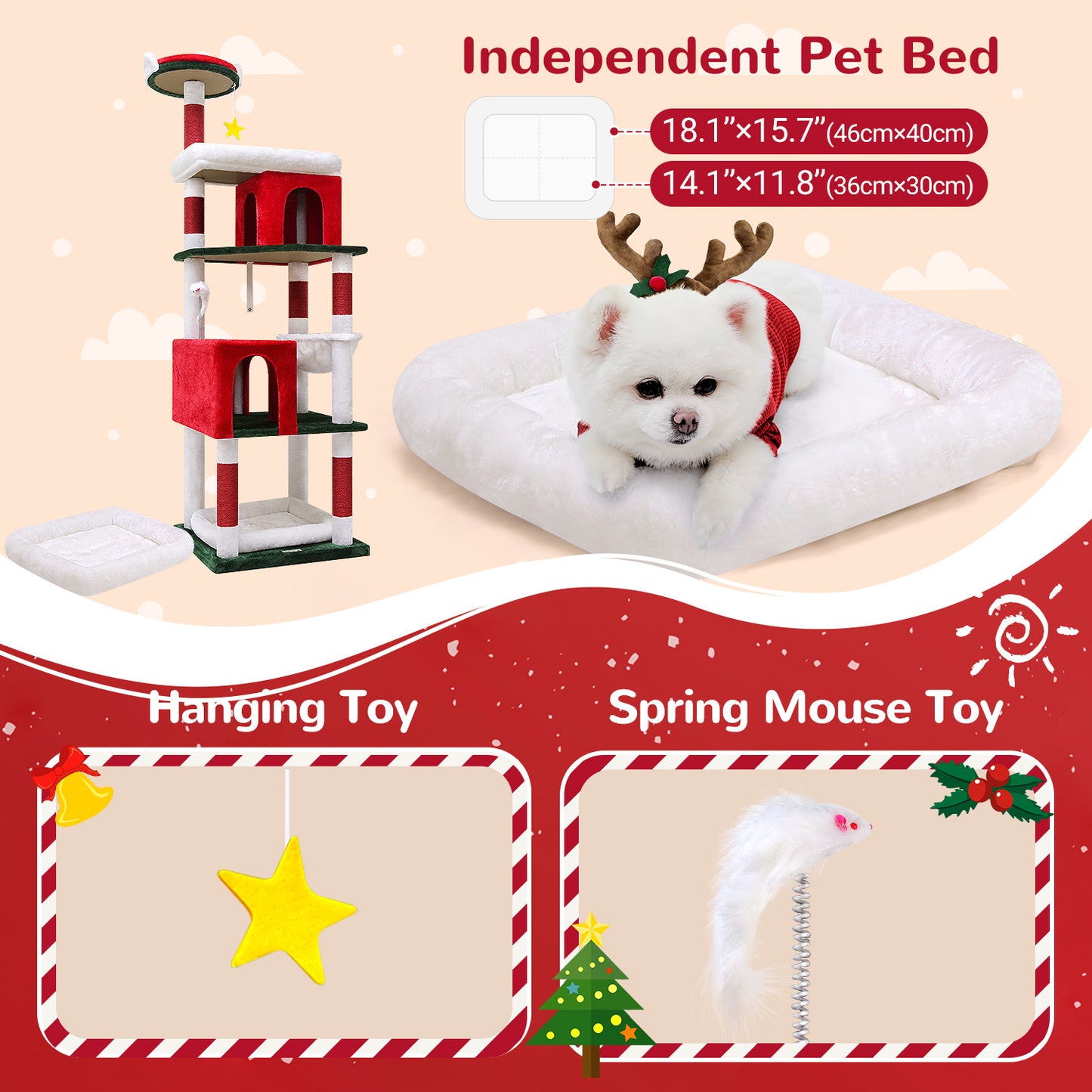 72 Inch Christmas Cat Climbing Rack