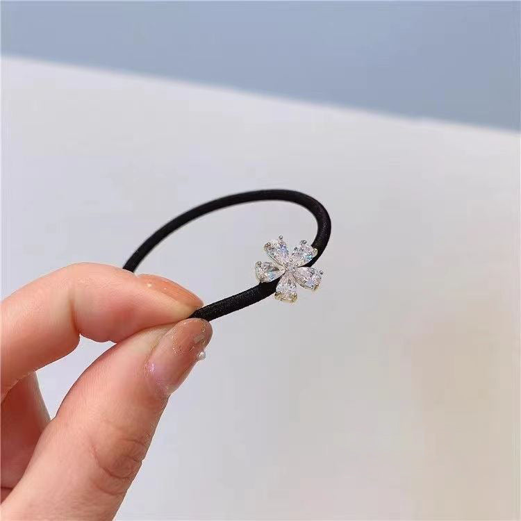 Exquisite Full Diamond Mini Flower Headband With Rubber Band At Dongdaemun, South Korea