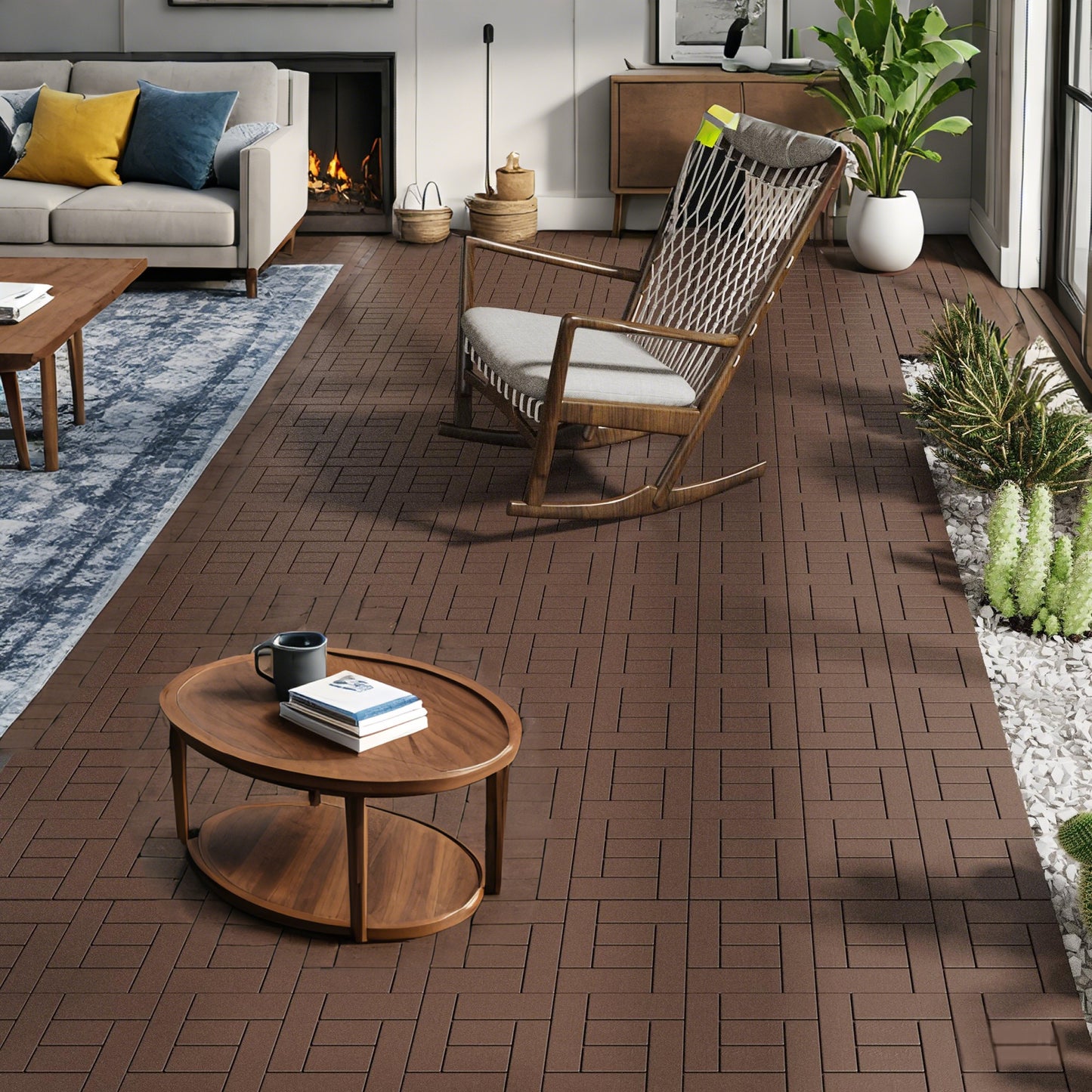 Waterproof, Wear-resistant, DIY Assembly, Garden, Courtyard, Balcony,plastic Flooring-Z-shaped Small Six-It Is Forbidden To Sell On The Temu Platform
