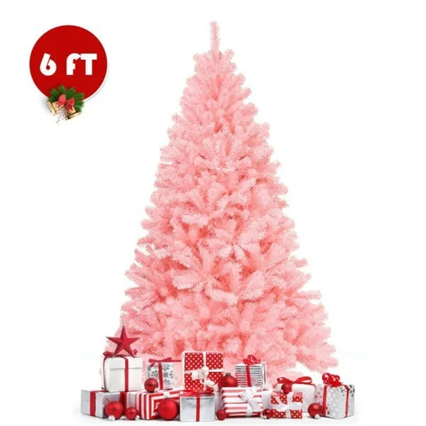 6ft Pink Christmas Tree - 1036 Flourishing Branch Tips For Dreamy Festive Ambiance