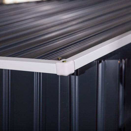 11' X 9' Metal Storage Shed, Garden Tool House With Double Sliding Doors, 4 Air Vents For Backyard, Patio & Lawn, Dark Gray