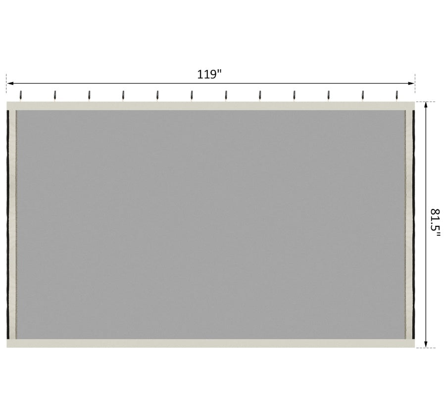 10x10 Gazebo With Netting, Canopy Tents With Zippers, Black Rings, High-quality Polyester, Washable, Sidewall Only Black