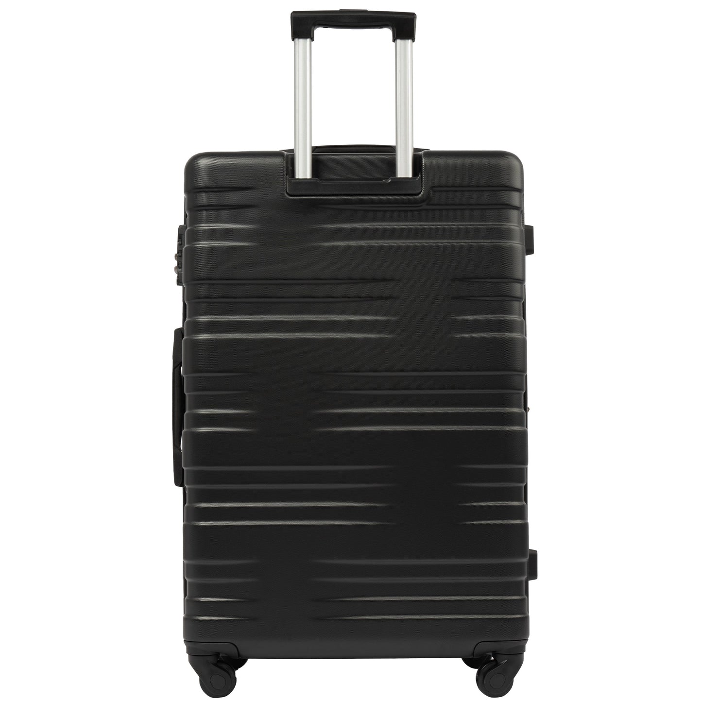 Hardshell Luggage Sets 3 Pcs Spinner Suitcase with TSA Lock Lightweight 20''24''28'' Black + ABS