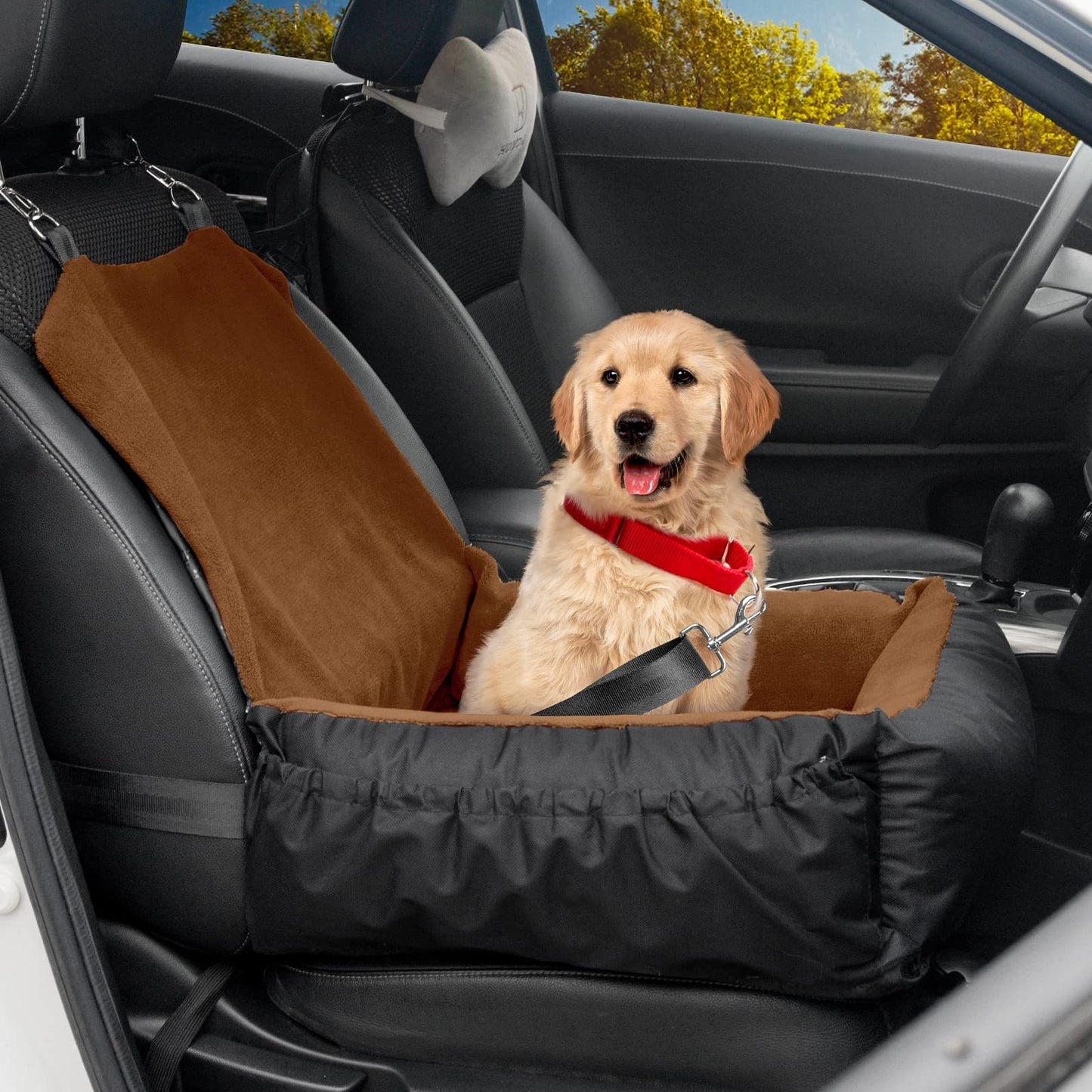 Pet Car Seat Brown Single Seat