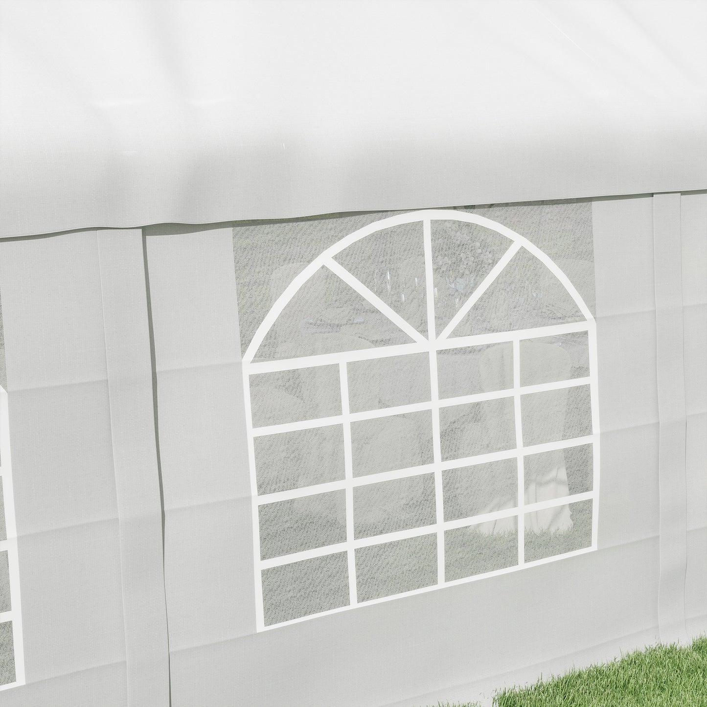 32x16 Outdoor Canopy Tent, Heavy Duty Carport With Cathedral Window, Removable Sidewalls, White, For Party, Wedding Tent
