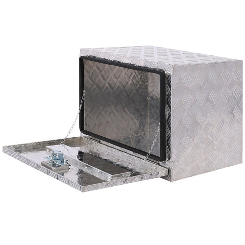 24inch Aluminum Tool Box,heavy Duty Truck Bed Tool Box,outdoor Trailer Pickup Storage Tool Box,RV Storage Organizer,underbody Box W Lock Keys,silver