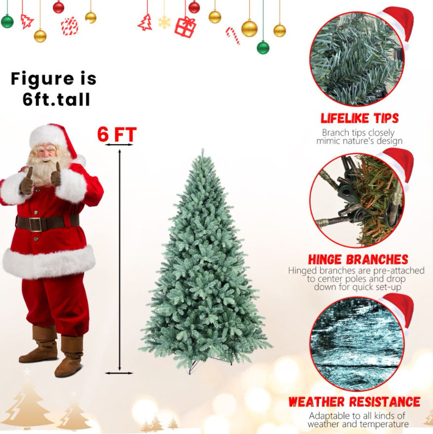 6ft Blue PE PVC Hybrid Automatic Tree Steel Wire Wire