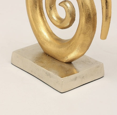 Spiral Design Aluminium Tabletop Decor With Base Gold Color