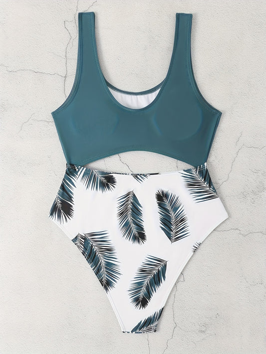 Women's Fashionable One-piece Swimming Suit, Sexy Backless Solid-color All-in-one Swimsuit, Beach Style.