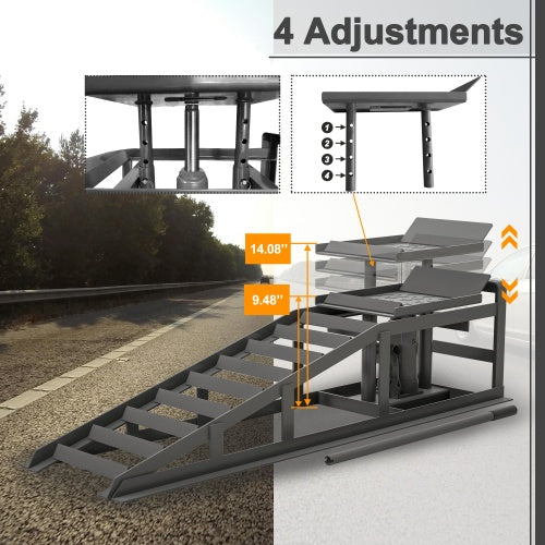 2 Pack Hydraulic Car Ramps 5T 11000lbs Low Profile Car Lift Service Ramps Truck Trailer Garage,Height Hydraulic Vehicle Ramps