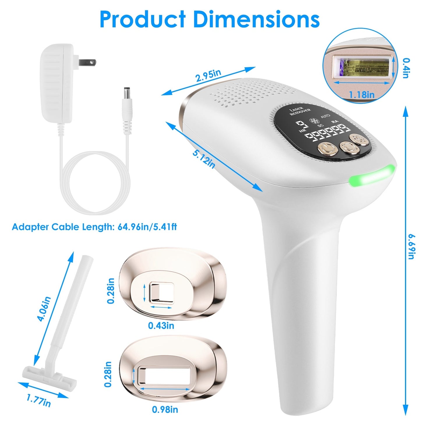 3 In 1 Ice Cooling Laser Hair Removal Painless Permanent At-Home IPL Hair Removal With 999,999 Flashes 9 Energy Levels 2 Modes For Armpits Legs Arms Bikini Line