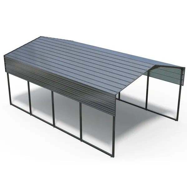 12x20 FT Metal Carport Heavy Duty With Reinforced Frame, Outdoor Garage Multi-Use Shelter Canopy Car Shelter For Pickup, Boat, Car And Tractors