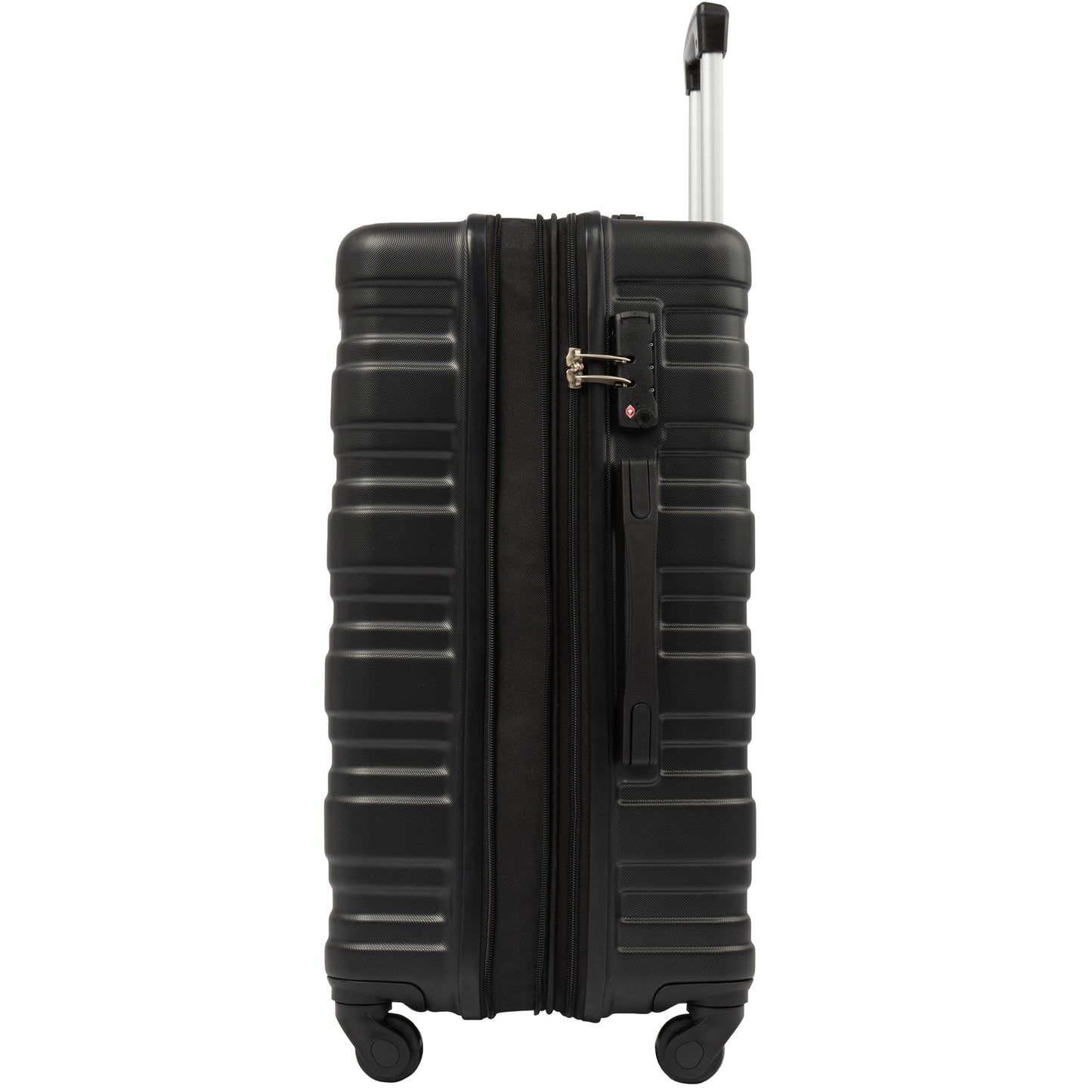 Hardshell Luggage Sets 3 Pcs Spinner Suitcase with TSA Lock Lightweight 20''24''28'' Black + ABS