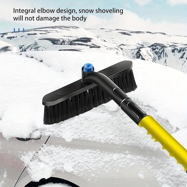 26 Inch 3in1 Car Extendable Snow Ice Scraper & Brush For Car SUV Trucks, Detachable No Scratch Ice Scraper With Ergonomic Foam Grip Pivoting PVC Brush Head For Car Windshield PVC Brush