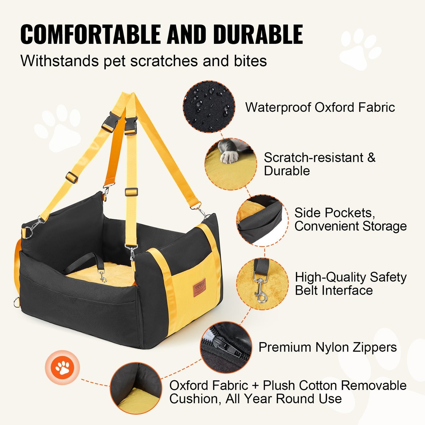 Dog Booster Car Seat Pet Car Seat For Small Dog Up To 25lbs Black