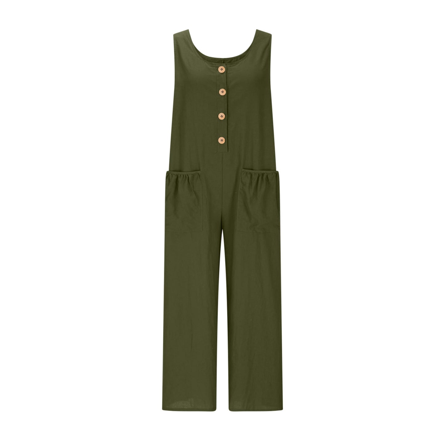 Women's Elegant Wide-Leg Jumpsuit - Button Front Formal & Casual Romper, Lightweight Wear