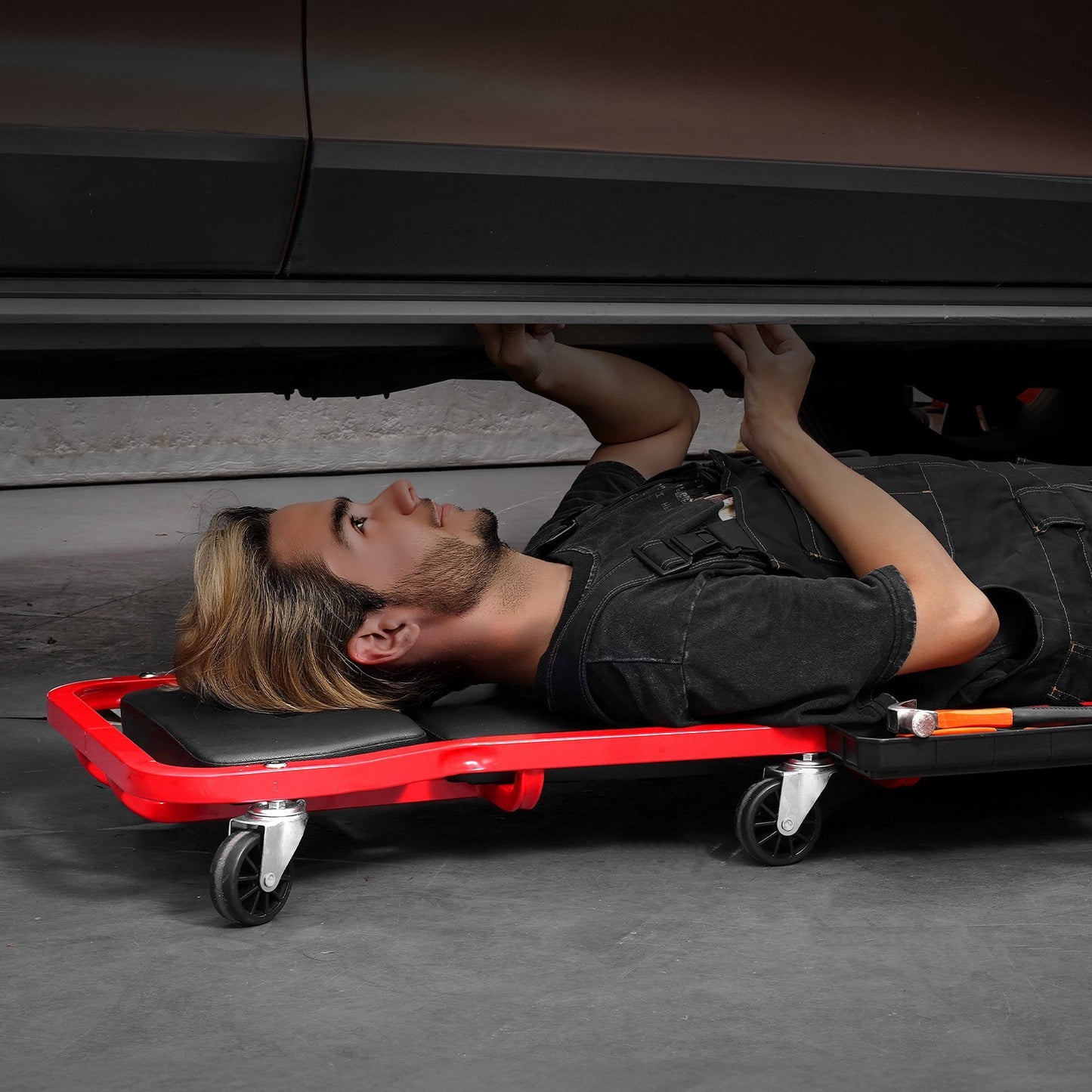44 In Mechanic Garage Creeper 300 Lbs Capacity Automotive Rolling Creeper