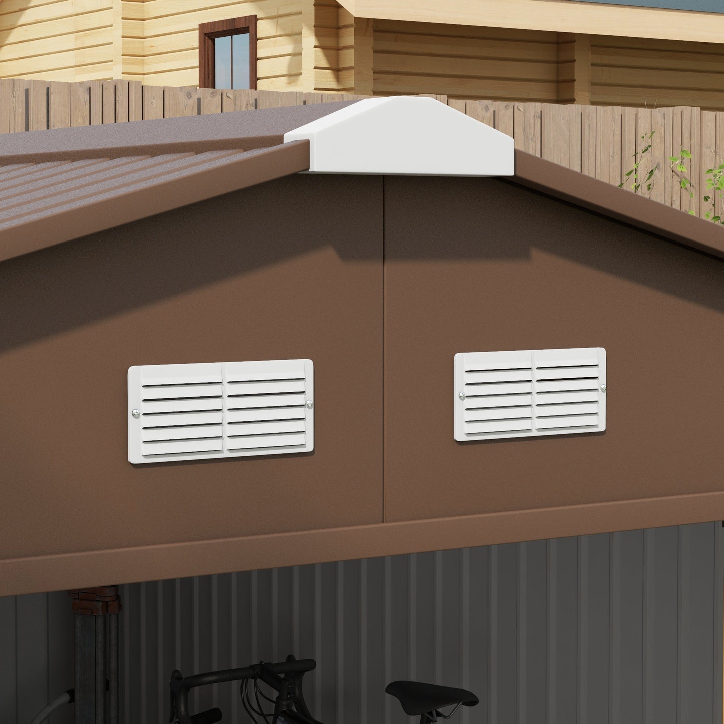 Garden Metal Shed, Storage Shed Utility Storage With Double Locking Doors For Bike, Yard Tools, Yellow