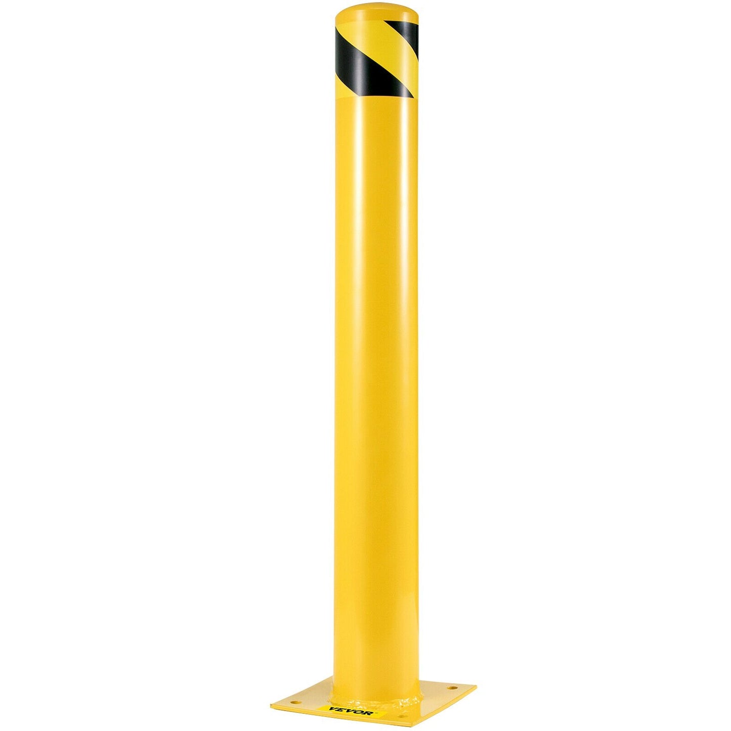 VEVOR Safety Bollard Safety Barrier Bollard Height Yellow Powder Coat Pipe Steel Safety Barrier With 4 Free Anchor Bolts For Traffic-Sensitive Area