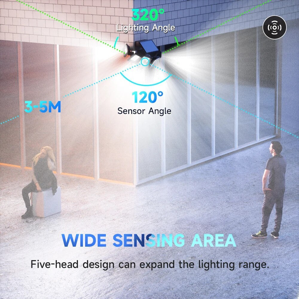 Split Waterproof Solar Outdoor Street Light 5 Side Adjustable 7000K 300 L