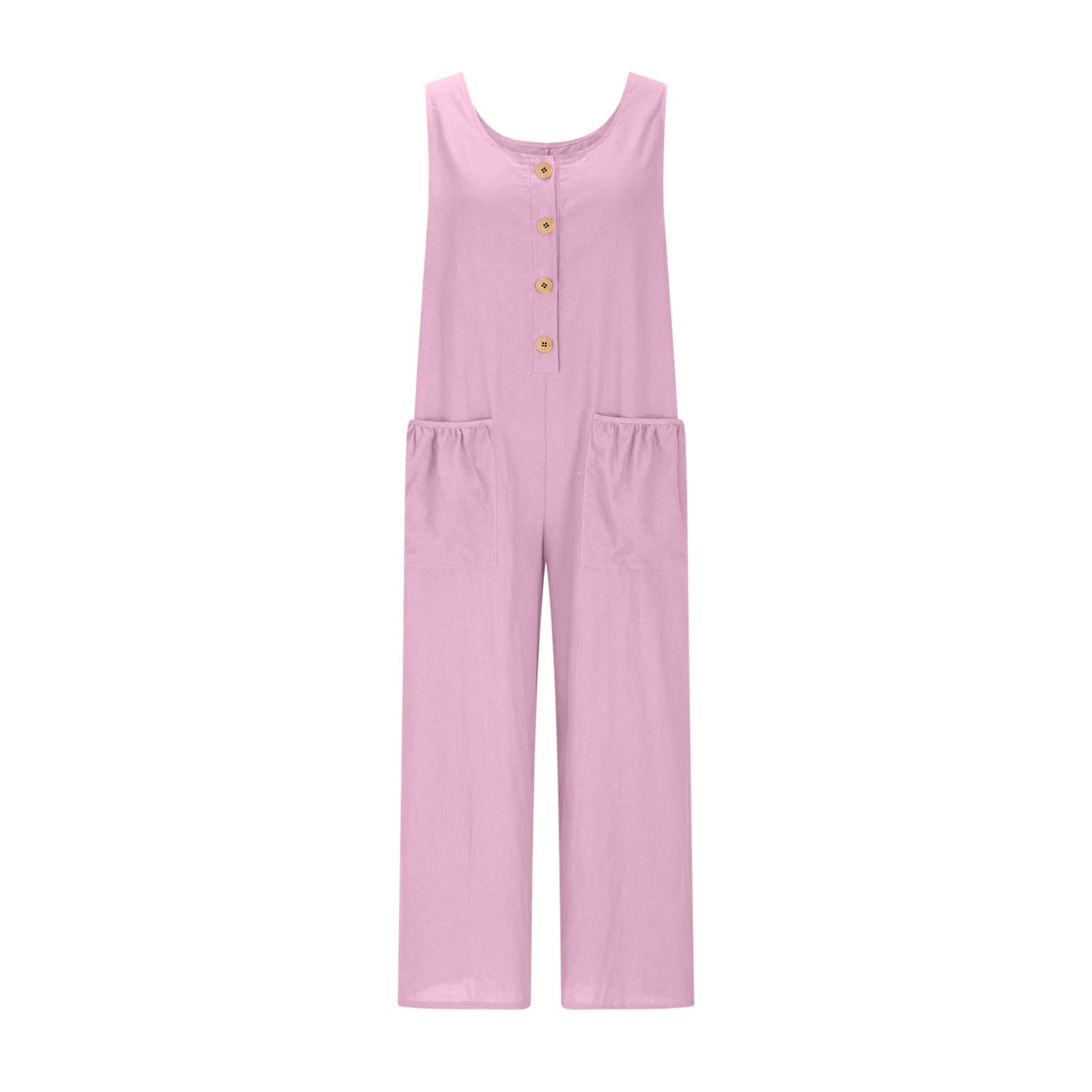 Women's Elegant Wide-Leg Jumpsuit - Button Front Formal & Casual Romper, Lightweight Wear