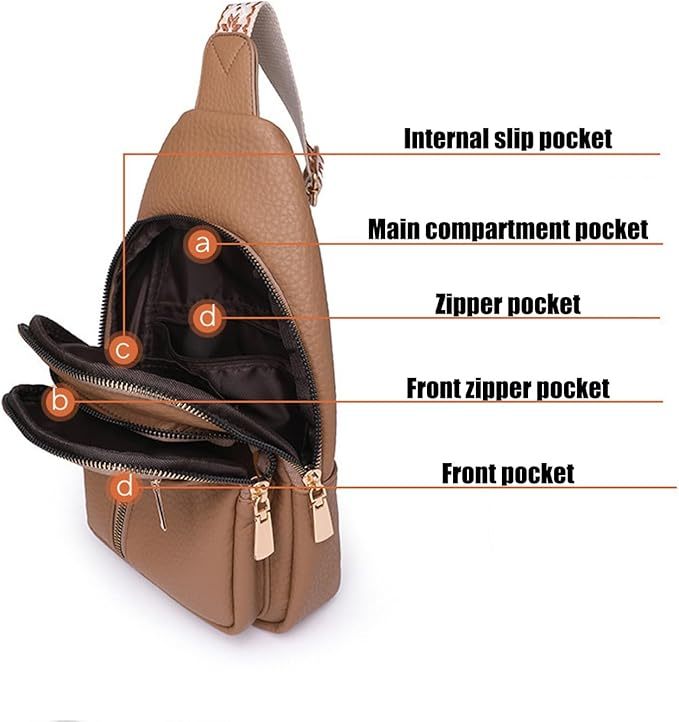 Vintage Style Women's Chest Bag, Non-Waterproof Zippered Shoulder Messenger Bag For Commuting, Crossbody Bag