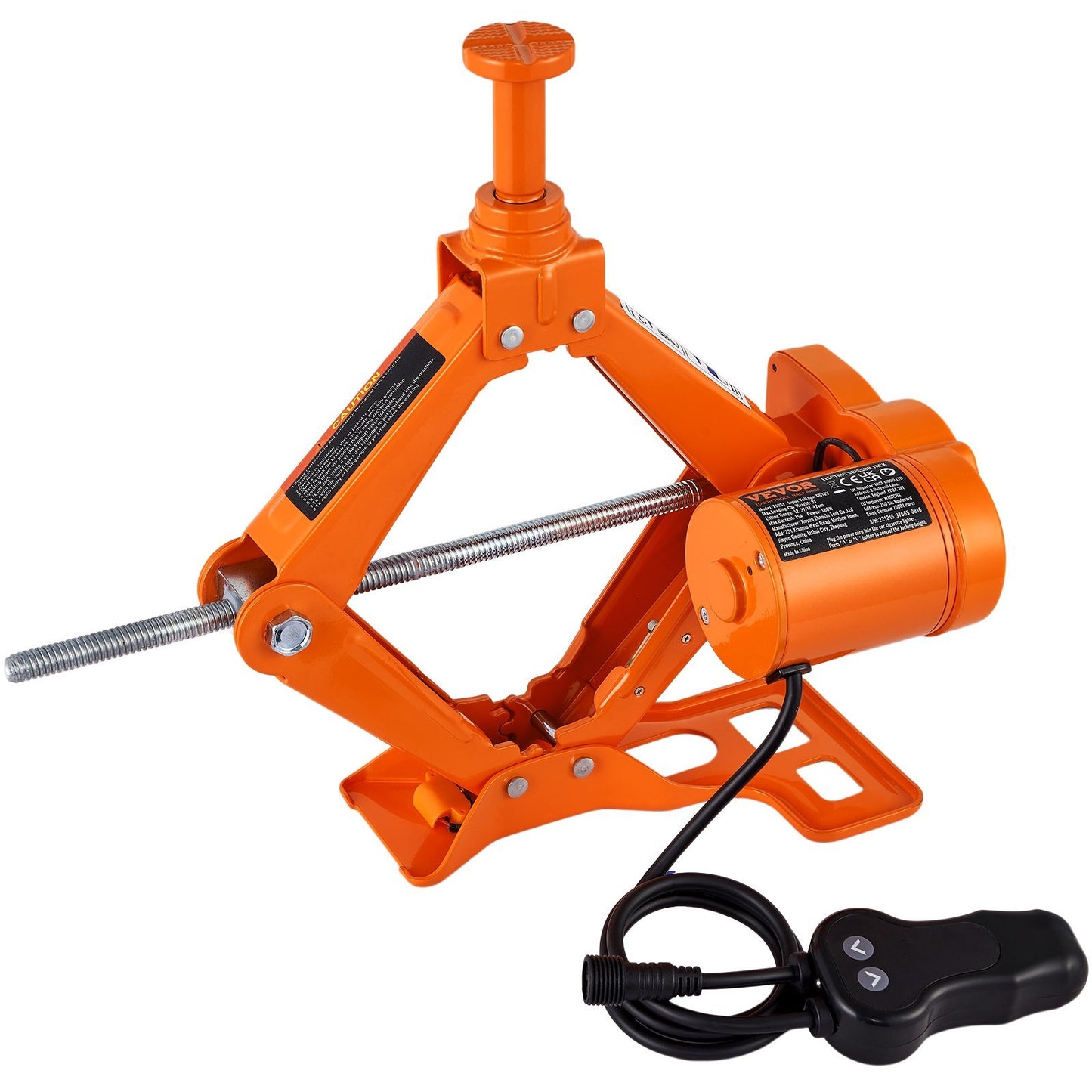 VEVOR Electric Car Jack, 3 Tons 6600 Lbs Scissor Jack With Electric Impact Wrench, 12V Car Jack With Double Saddles With Remote Control, Portable Car Jack Lifting For Sedan, SUV, Truck Tire Change