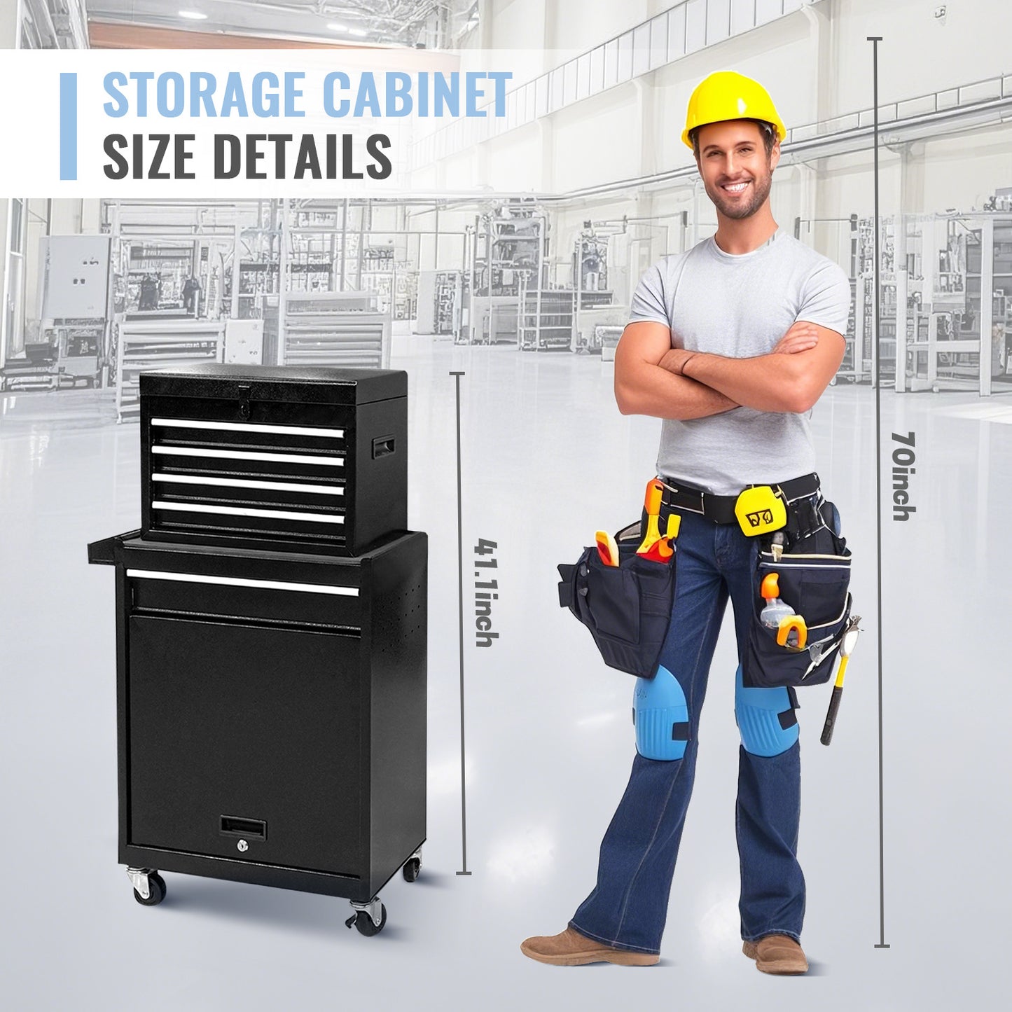 Auto Repair Tool Cart, Combination Cart Tool Box, Mobile Iron Tool Cabinet For Workshop-It Is Forbidden To Sell On The Temu Platform