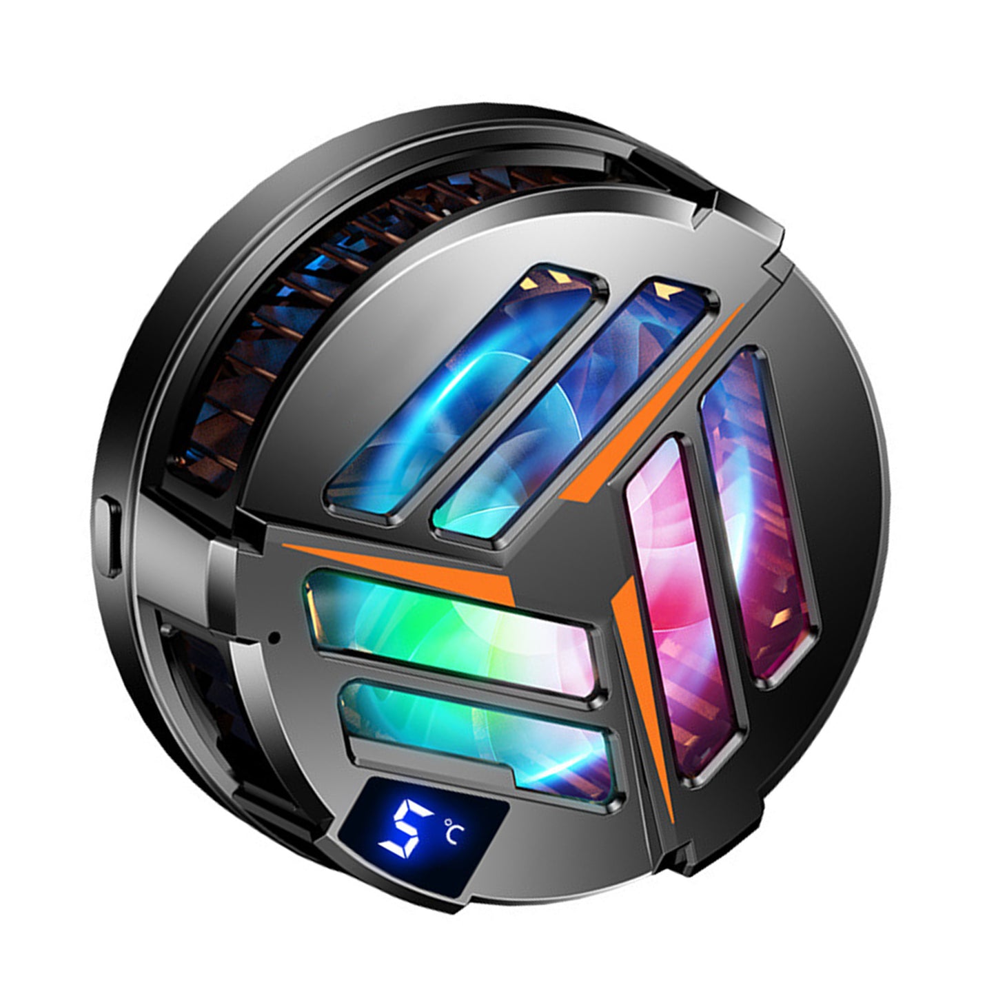 Cell Phone Cooler Magnetic Absorption Semiconductor Cooling Fan Mobile Phone Radiator Digital Display for Playing Games Live Streaming
