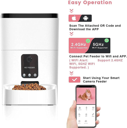 6L Automatic Pet Feeder with Camera&Wifi