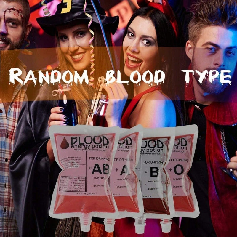 21-pack Halloween Blood Drink Bags, Reusable Blood Cup Containers With Funnels, Reusable Drink Containers For 'blood' Drinks At Themed Parties