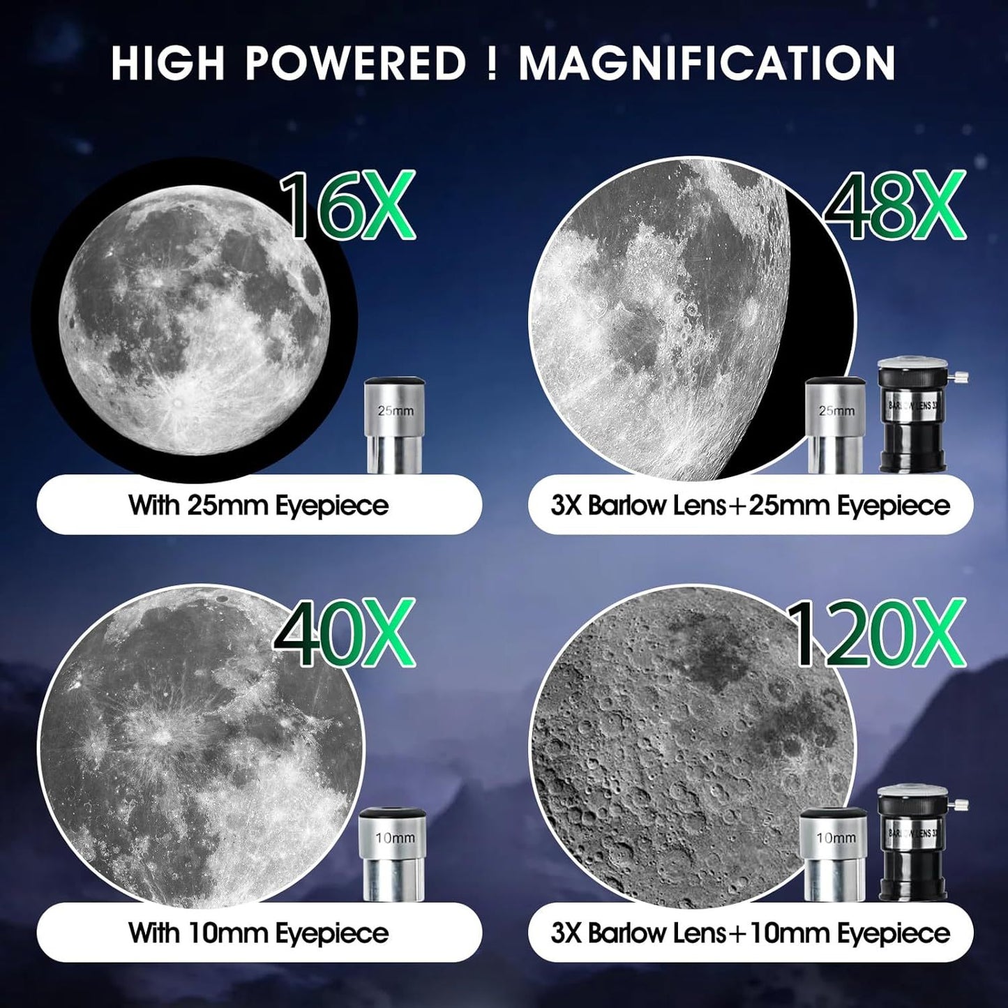 Astronomical Refracting Telescope Suitable For Children, Adults And Beginners, Multi-coated And Wireless Remote Control
