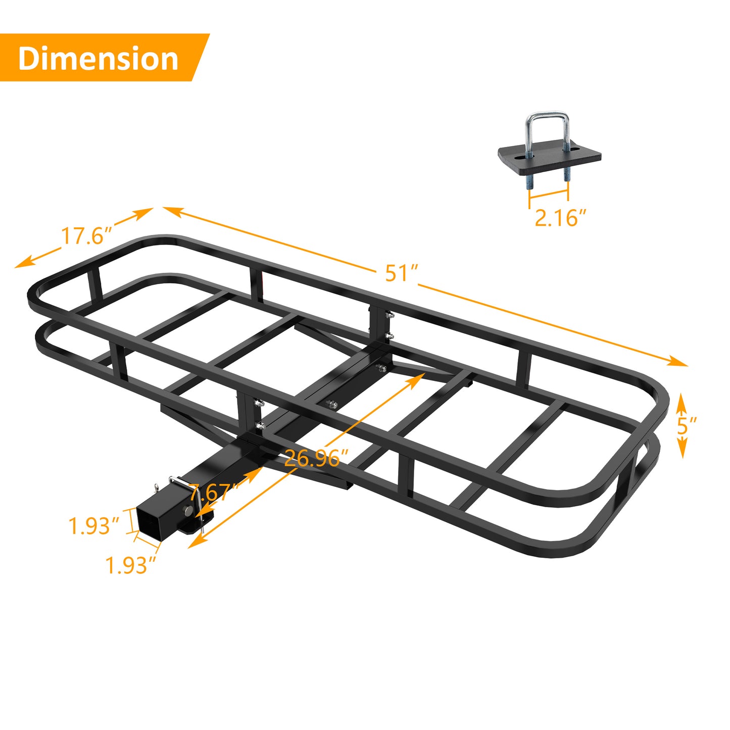 51 X 17.6 X 5 In Cargo Basket