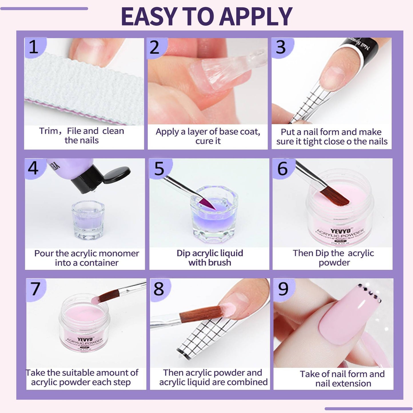 Professional Acrylic Nail Kit, Acrylic Powder And Liquid Set