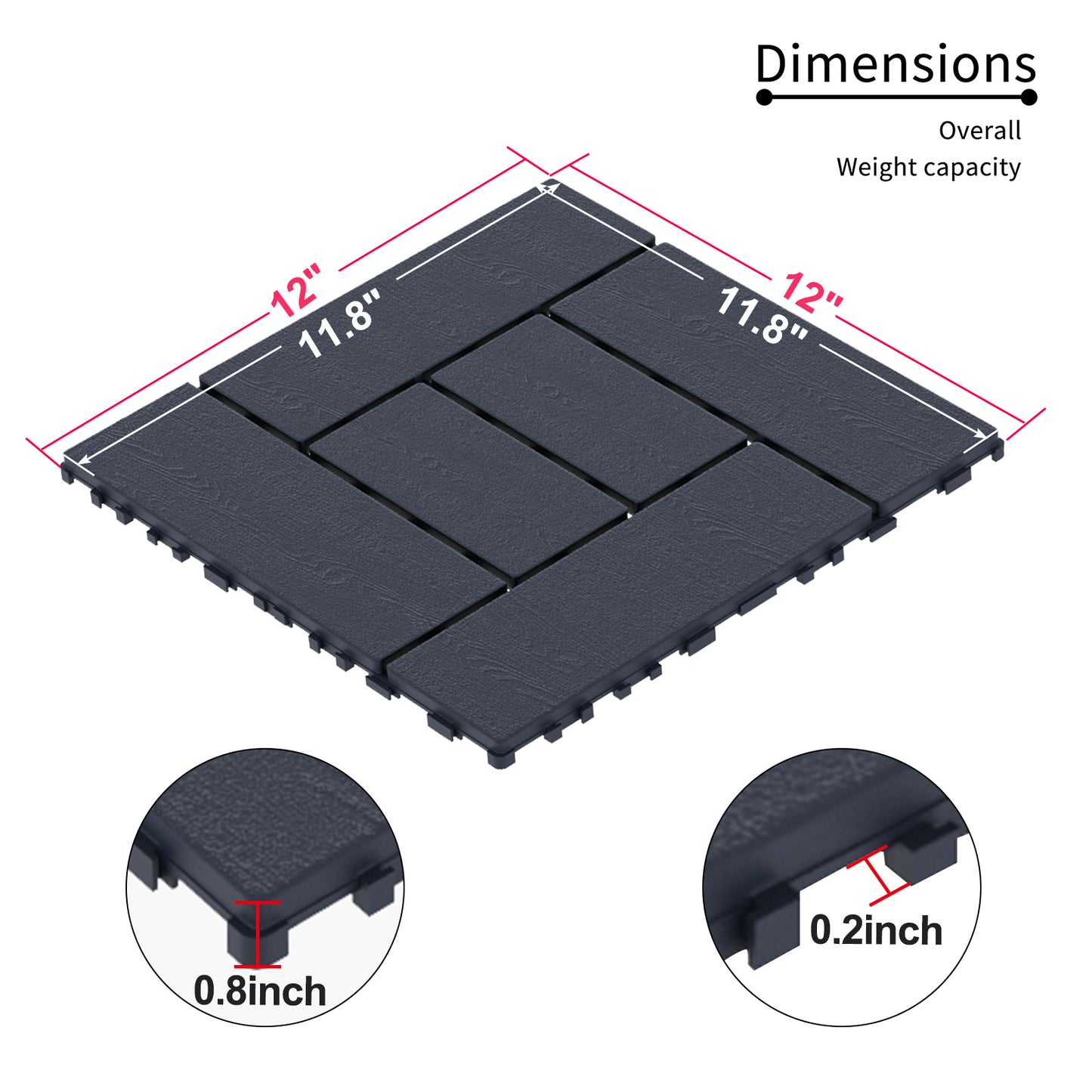 Waterproof, Wear-resistant, DIY Assembly, Garden, Courtyard, Balcony,plastic Flooring-Z-shaped Small Six-It Is Forbidden To Sell On The Temu Platform
