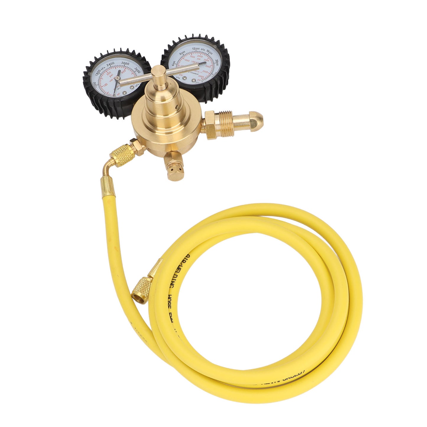 Nitrogen Pressure Gauge Regulator Test Kit Brass Inlet Outlet Connection with 200cm Hose