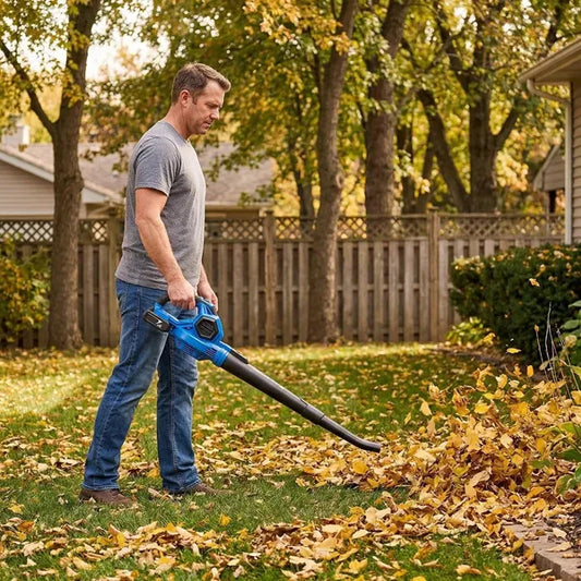 20V Cordless Leaf Blower With Battery & Charger - 2-Speed Electric Lawn & Yard Blower For Spring Lawn Care, Leaf Cleanup & Garden Maintenance