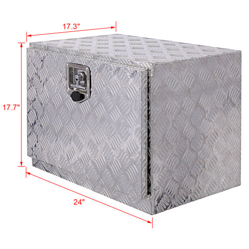 24inch Aluminum Tool Box,heavy Duty Truck Bed Tool Box,outdoor Trailer Pickup Storage Tool Box,RV Storage Organizer,underbody Box W Lock Keys,silver