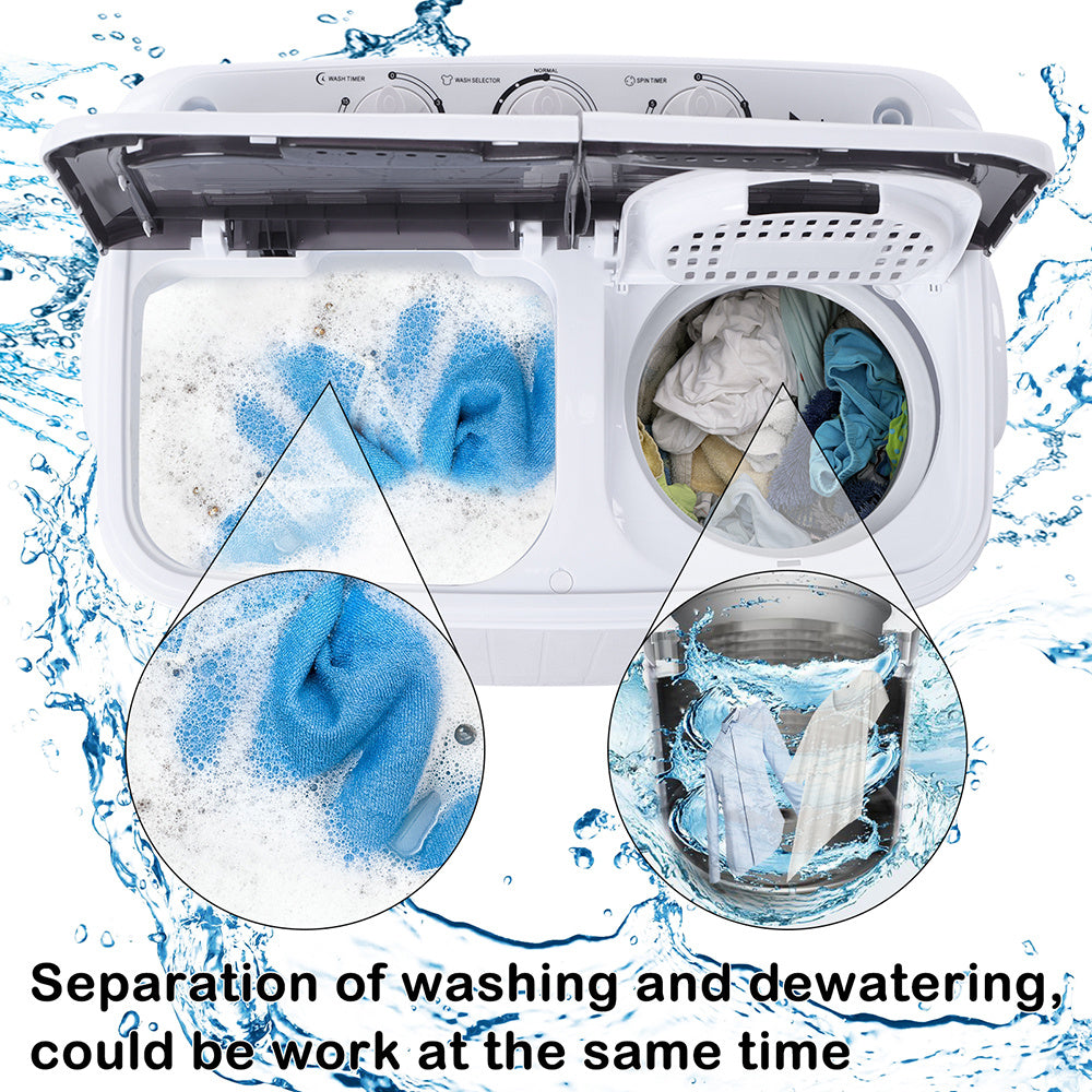 US XPB35-ZK35 14.3 Lb Washing Machine, Double Drum With Drain Pump, Plastic, Semi-Automatic